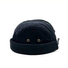 Load image into Gallery viewer, denim-stitching-docker-cap-brimless-hat-retro-skullcap-landlord-hat-miki-hat