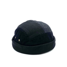 Load image into Gallery viewer, denim-stitching-docker-cap-brimless-hat-retro-skullcap-landlord-hat-miki-hat