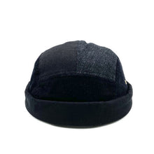 Load image into Gallery viewer, denim-stitching-docker-cap-brimless-hat-retro-skullcap-landlord-hat-miki-hat