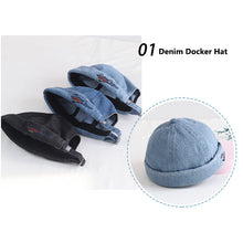 Load image into Gallery viewer, GEGEEN DOMOG Denim Docker Cap Brimless Hats Beanie Retro Peakless cap Miki Hat
