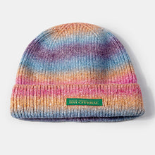 Load image into Gallery viewer, Unisex Knitted Tie-dye Gradient Color Letters Outdoor Warmth Dome Brimless Landlord Cap Docker Cap