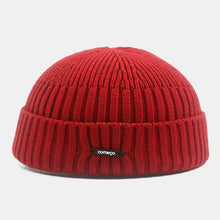 Load image into Gallery viewer, Unisex Knitted Solid Color Letter Label Dome All-match Brimless Beanie Landlord Cap Docker Cap