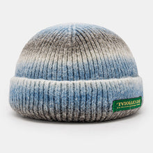 Load image into Gallery viewer, Unisex Knitted Tie-dye Gradient Color Letters Outdoor Warmth Dome Brimless Landlord Cap Docker Cap