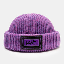 Load image into Gallery viewer, GegeenDomog Unisex Knitted Hat Letter Pattern Patch Brimless Flanging Outdoor Warmth Beanie Landlord Cap Skull Cap