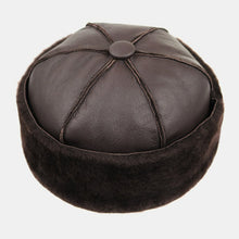 Lade das Bild in den Galerie-Viewer, Herren-Mütze aus echtem Leder mit Fellverdickung, warmer Dockerhut