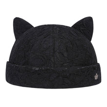 Load image into Gallery viewer, gegeen-domog-cute-cat-docker-cap-brimless-hat-rolled-cuff-retro-skullcap-beanie-for-women