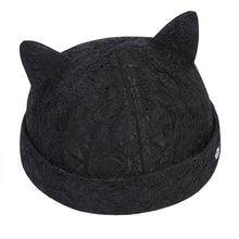 Load image into Gallery viewer, gegeen-domog-cute-cat-docker-cap-brimless-hat-rolled-cuff-retro-skullcap-beanie-for-women