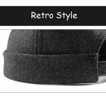 Load image into Gallery viewer, wool-docker-cap-brimless-hat-street-style-retro-skullcap-beanie-landlord-hat