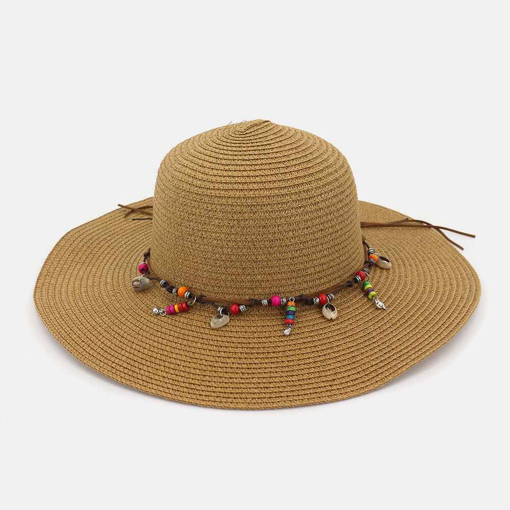 Sun Hat Womens Uv Protection Wide Brim Beach  Foldable Stylish Wild Brim Straw Hat