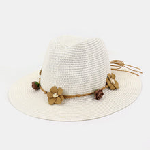 Load image into Gallery viewer, Sun Hat Womens Uv Protection Wide Brim Foldable Straw Hat Flower Decoration Elegant Beach Hat
