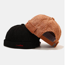 Load image into Gallery viewer, GEGEEN DOMOG  Unisex Corduroy Embroidery Solid Color Outdoor Brimless Beanie Landlord Cap Docker Hat
