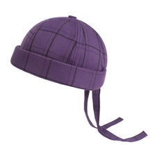 Load image into Gallery viewer, GegeenDomog Unisex Warm Plaid Brimless Hats Adjustable Back Strap Cap
