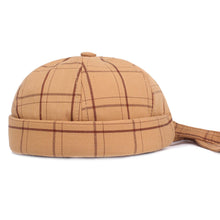 Load image into Gallery viewer, GegeenDomog Unisex Warm Plaid Brimless Hats Adjustable Back Strap Cap
