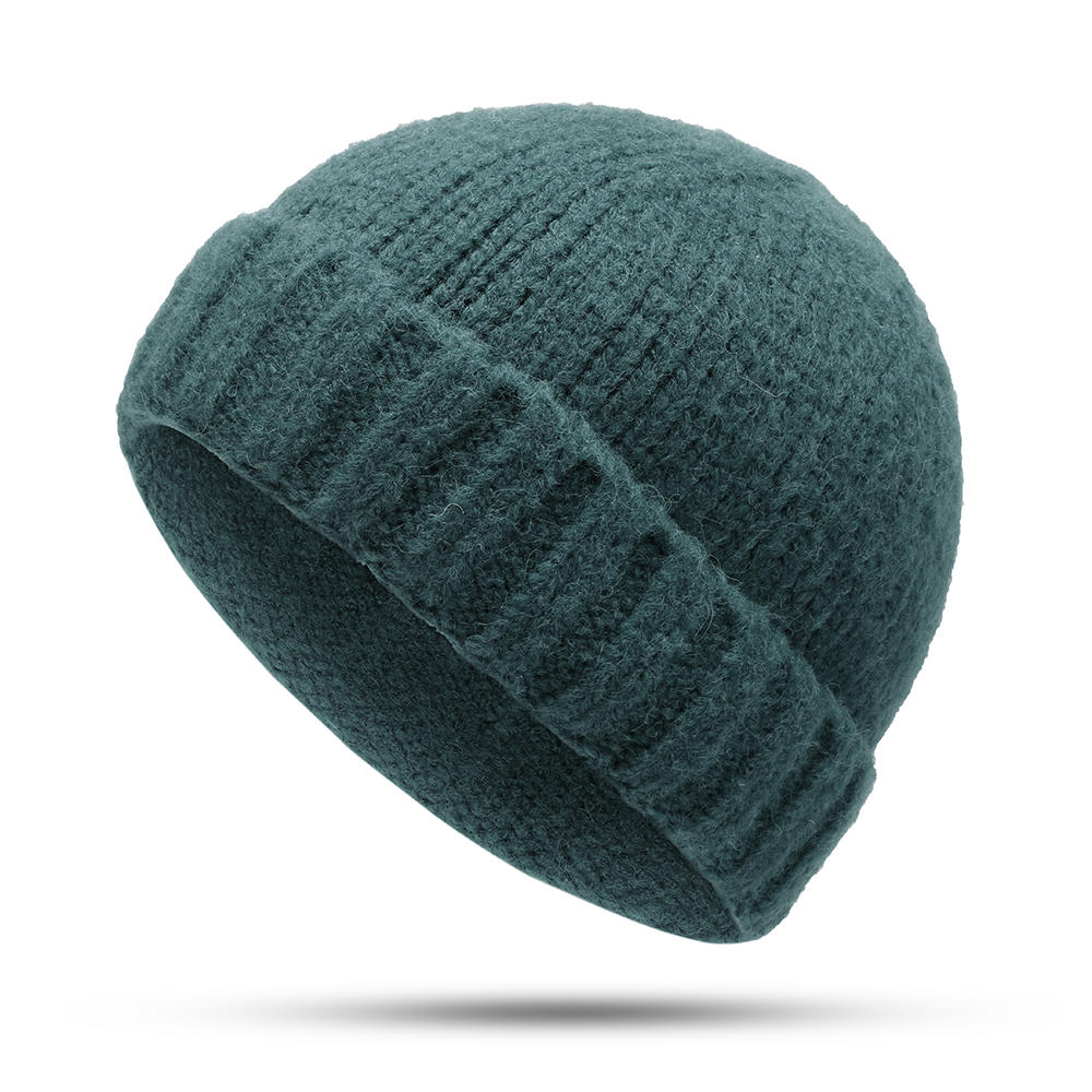 GegeenDomog Unisex Hand Crochet Thick Warm Knit Plain Brimless Hats