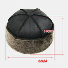 Load image into Gallery viewer, Men&#39;s genuine leather with fur thickened warm docker hat
