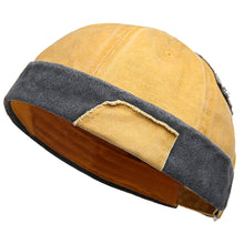 Load image into Gallery viewer, docker-cap-handmade-patch-brimless-hat-retro-skullcap-beanie-peakless-cap-landlord-hat
