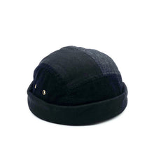 Load image into Gallery viewer, denim-stitching-docker-cap-brimless-hat-retro-skullcap-landlord-hat-miki-hat
