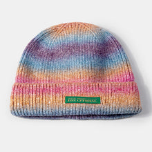 Load image into Gallery viewer, Unisex Knitted Tie-dye Gradient Color Letters Outdoor Warmth Dome Brimless Landlord Cap Docker Cap
