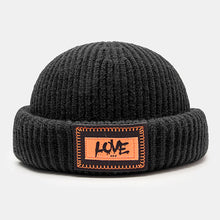 Load image into Gallery viewer, GegeenDomog Unisex Knitted Hat Letter Pattern Patch Brimless Flanging Outdoor Warmth Beanie Landlord Cap Skull Cap
